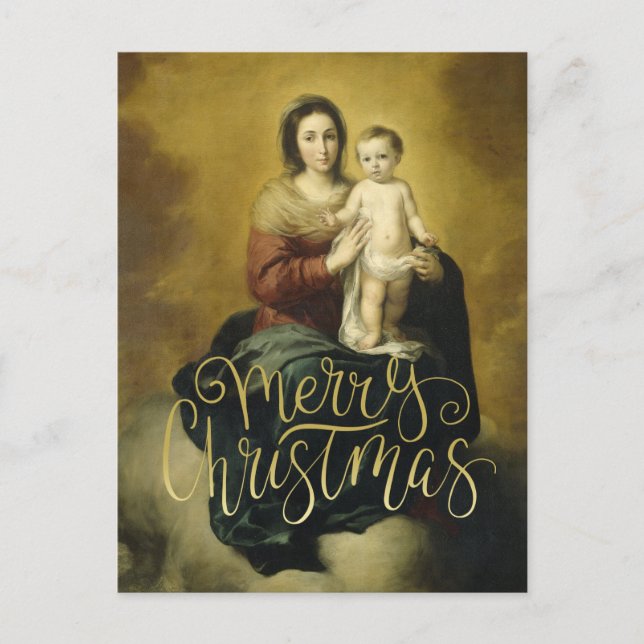 Madonna e Criança, Cartão de Natal de Belas Artes (Frente)