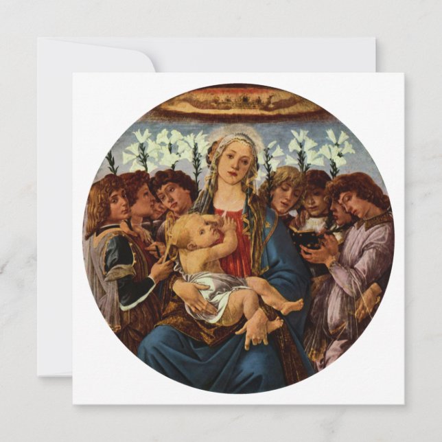 Madonna e Criança com Oito Anjos por Botticelli (Frente)