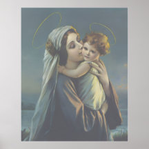 Madonna e Criança Jesus Poster vintage Impressão