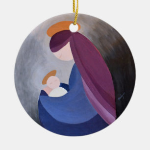 Madonna e Criança - Luke 2:11 Enfeites de natal