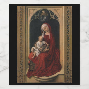 Madonna e etiqueta da garrafa de vinho da criança