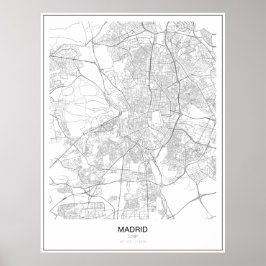 Madrid, Poster de Mapa Minimalista Espanha