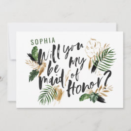 Madrinha de casamento tropical abstrato