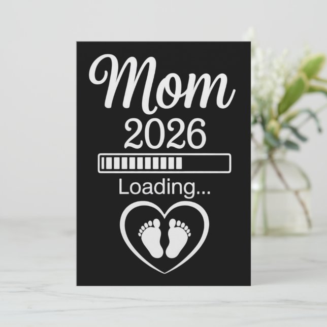 Mãe 2026 Carregando Anúncio de Gravidez do Pai Beb (Em pé/Frente)