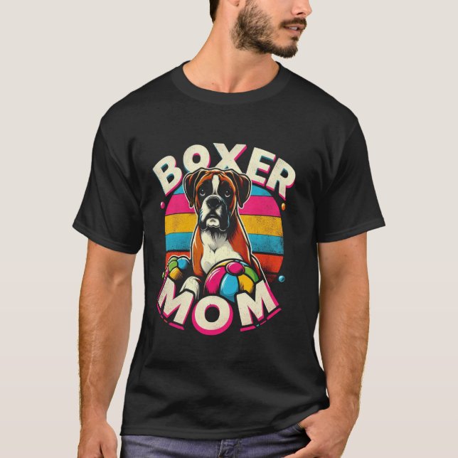 Mãe Boxer Camisa Divertida Cachorro Boxer Para Mul (Frente)