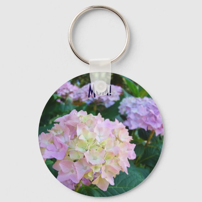 Mãe, chaveiro Floral Hídrange Flores presentes (Frente)