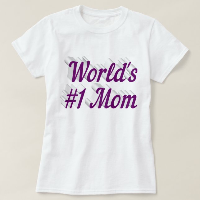 Mãe com T-Shirt de texto roxo (Frente do Design)