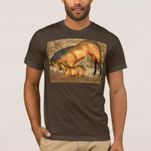 Mãe da camisa do cavalo T e potro, impressão T d