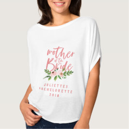 Mãe da noiva, camiseta floral cor de água rosa