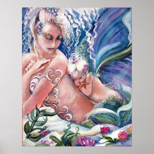 Mãe da sereia & impressão da criança