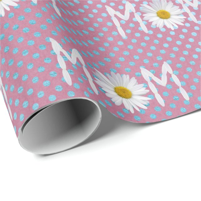 Mãe Daisy em papel de embrulho com bolinhas (Ponta do rolo)