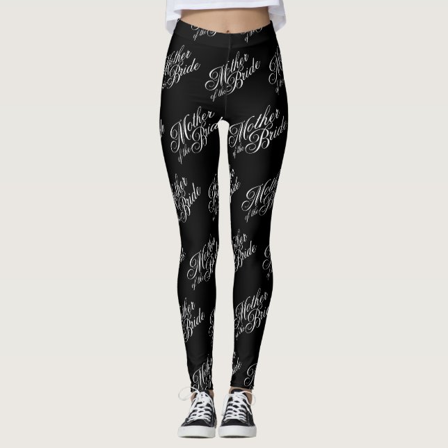 Mãe das Leggings Noivas - Branco em Preto (Frente)