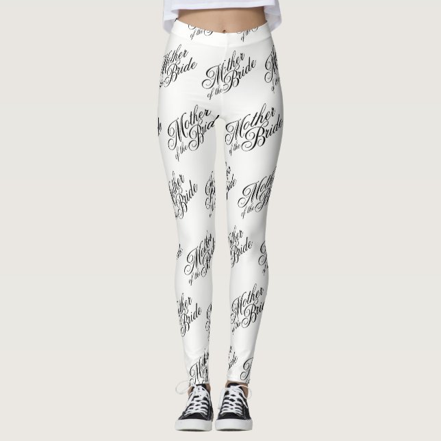 Mãe das Leggings Noivas - Preto em Branco (Frente)