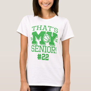 Mãe de Basquete Camisa Verde Número e Nome Senior