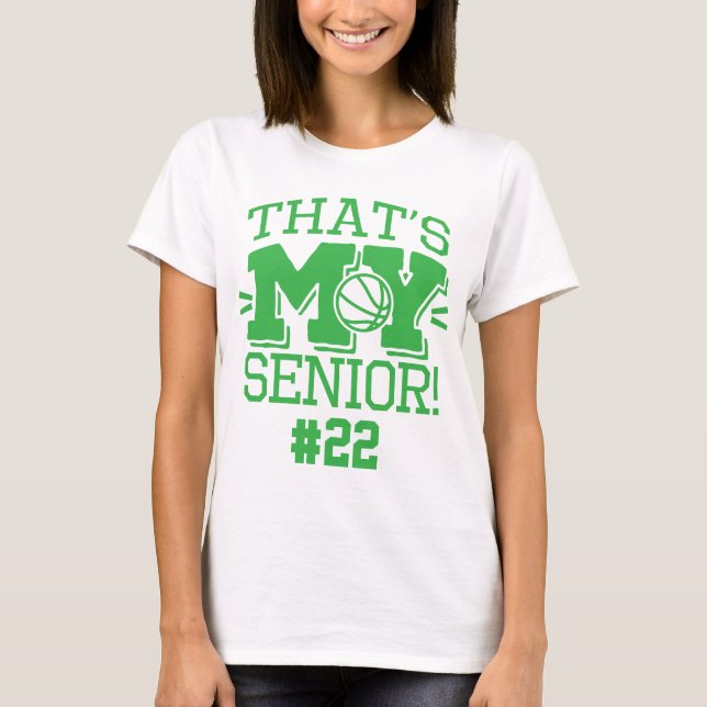 Mãe de Basquete Camisa Verde Número e Nome Senior (Frente)