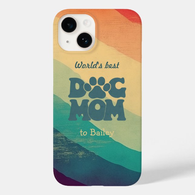 Mãe de Cachorro Retro Groovy Personalizado (Verso)