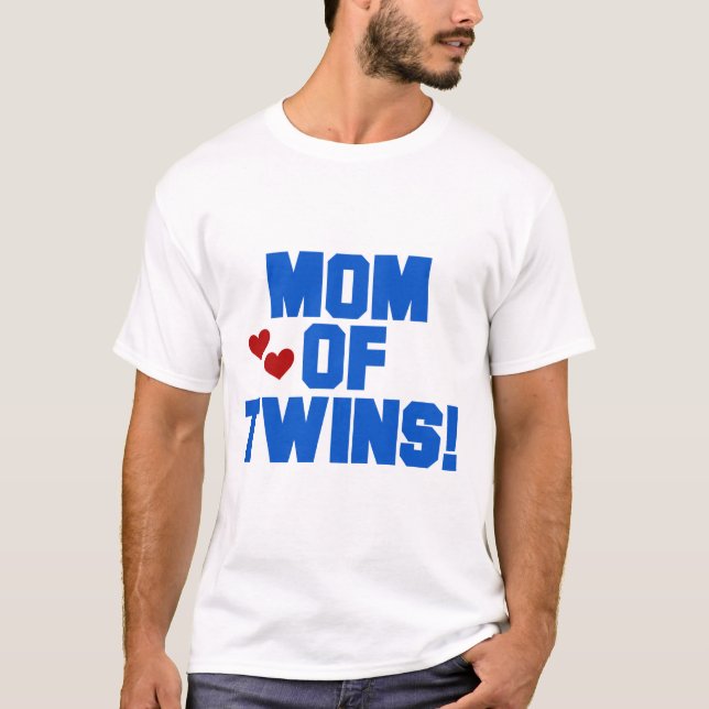Mãe de Camisetas de texto e presentes de Twins Azu (Frente)
