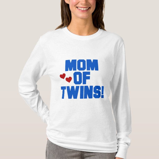 Mãe de Camisetas de texto e presentes de Twins Azu (Frente)