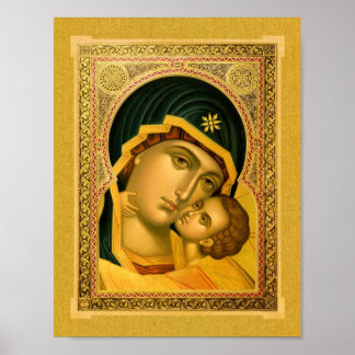 Mãe de Deus Glykophilousa - Ícone Poster