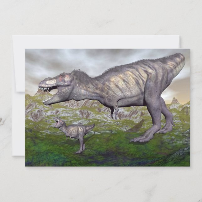Mãe de dinossauros Tyrannosaurus rex e renderizaçã (Frente)