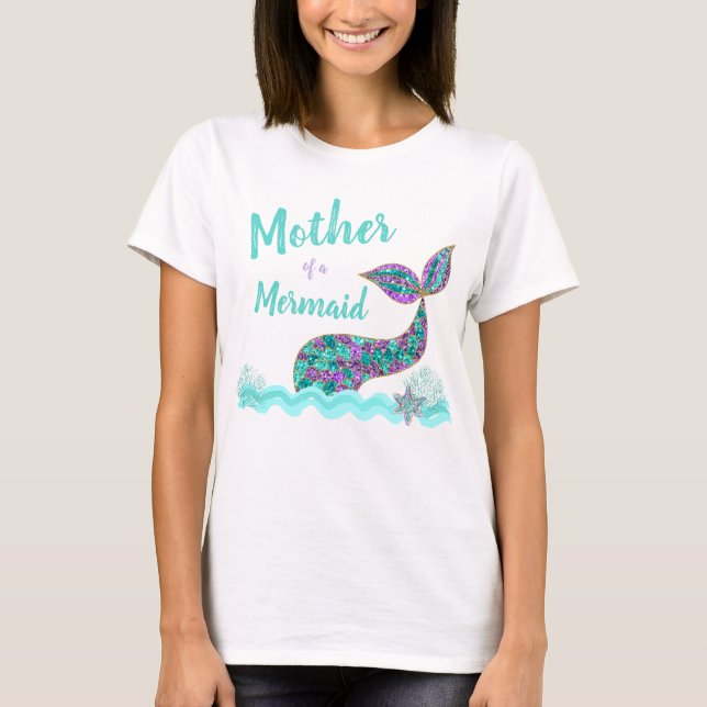 Mãe de uma Sereia, camisa de aniversário (Frente)
