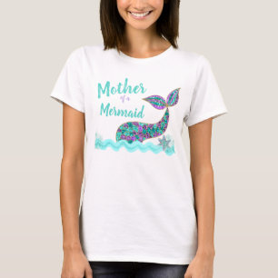 Mãe de uma Sereia, camiseta de festa de aniversá