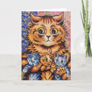 Mãe de Wain do vintage e cartão dos gatinhos