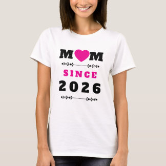 Mãe Desde 2026 Camiseta do Dia das Mães Minimalist