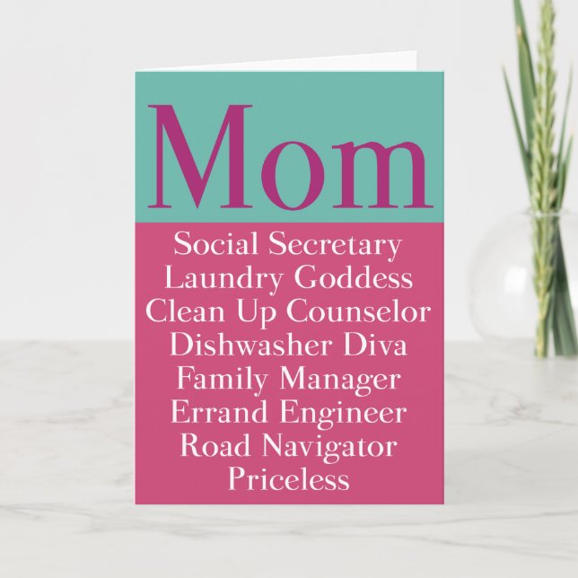 Mãe - Dia de as mães ou Cartão de Aniversário (Frente)