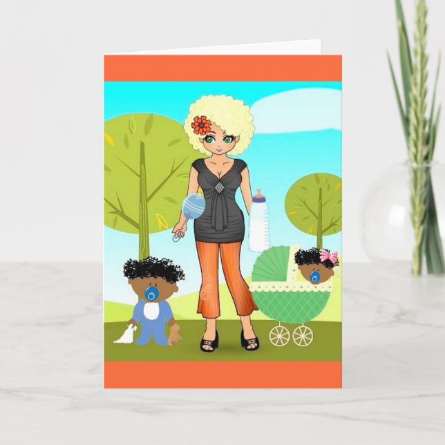 Mãe do americano do afro-americano do cartão do (Frente)