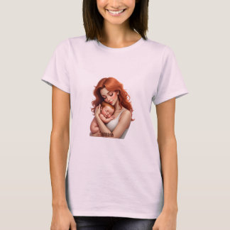 Mãe e Amor de Bebê - Camisa T de Conexão Feliz