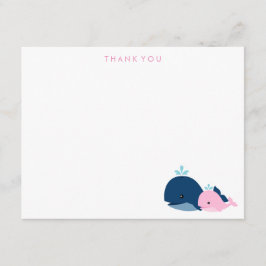 Mãe e Baleia Bebê Obrigado Notas {rosa}