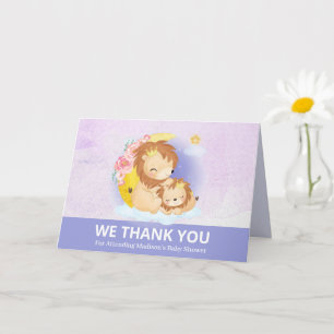Mãe e Cartões de agradecimentos de Leão de Bebê