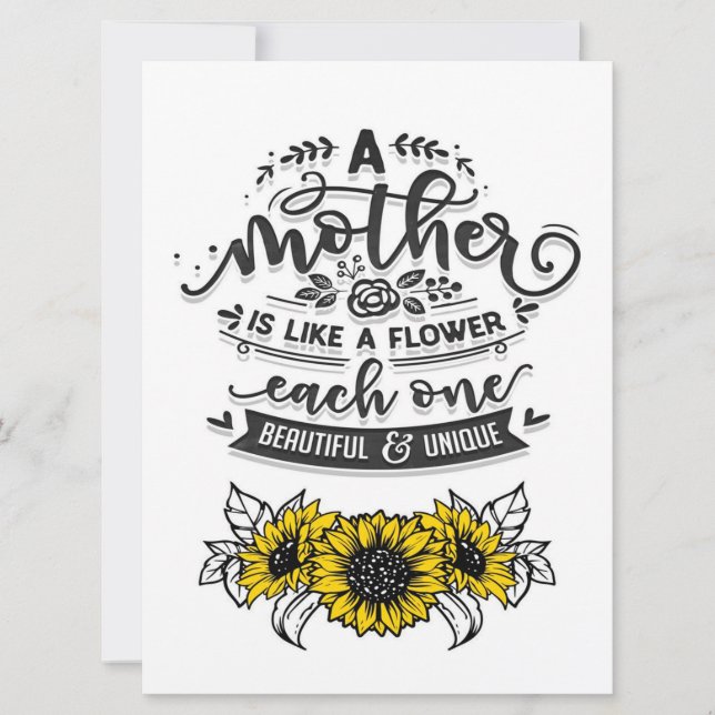 Mãe É Como Flor | Wall Art Text (Frente)