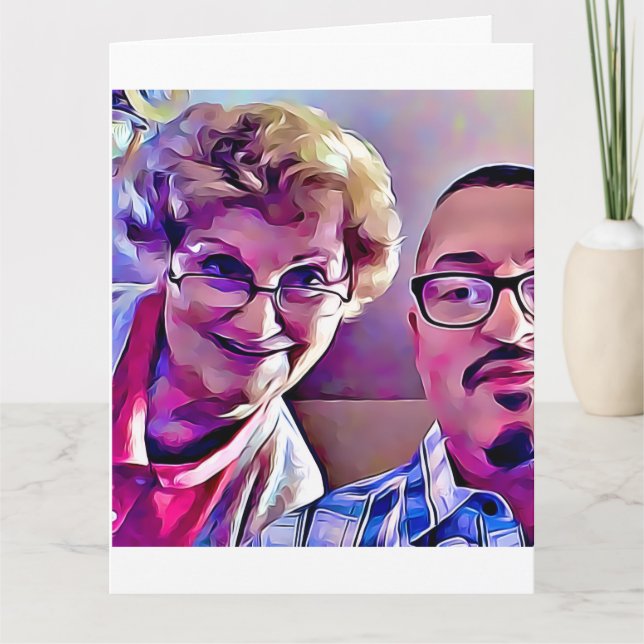 Mãe e eu Dia das Mães 2017 idades 84 e 64 cartão   (Frente)