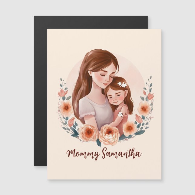 Mãe e Filha Adoráveis - Quadro Floral (Frente/Verso)