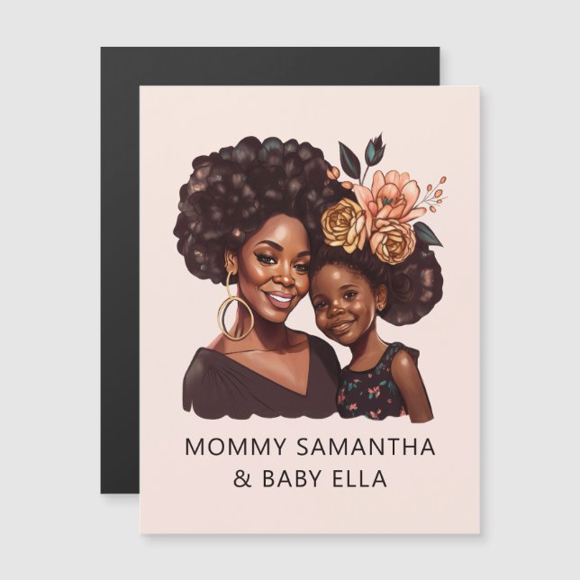 Mãe e filha negras personalizadas (20) (Frente/Verso)