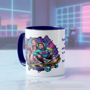 Mãe e Filho: Caneca Personalizada Neon Drive