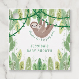 Mãe e filho da preguiça chá de fraldas etiquetas a