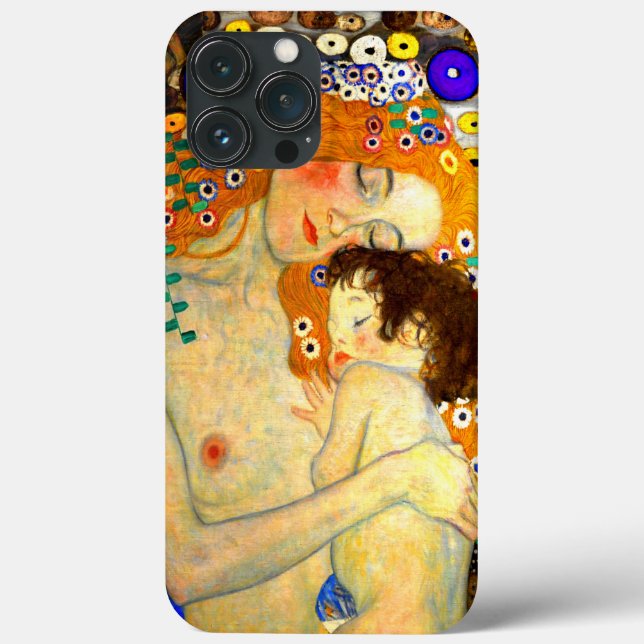 Mãe e Filho de Gustav Klimt Art Nouveau (Verso)