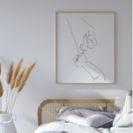 Mãe e Impressão de Mão de Bebê Poster