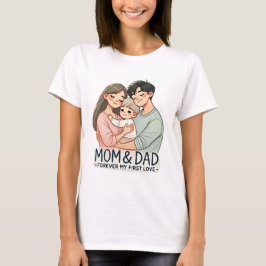 Mãe e Pai adoram camiseta de abraço da família