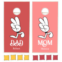 Mãe e pai da equipe rosa e vermelha personalizado