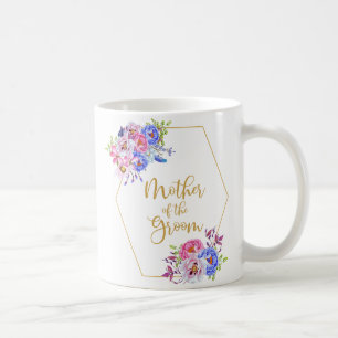 Mãe floral do quadro da caneca de café do noivo