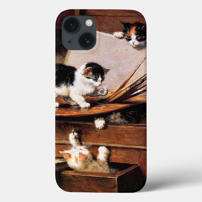 Mãe Gato e Gatinhos na Mesa (Verso)
