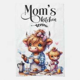 Mãe Kitchen Highland Cow Mãe Toalha Tea