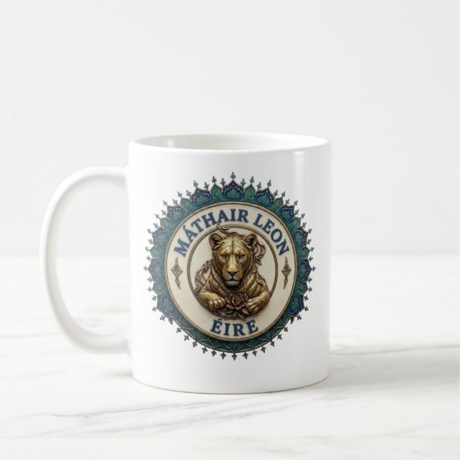 Mãe Leão. Caneca de Café Irlanda (Esquerda)