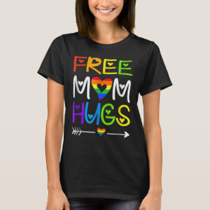 Mãe Livre Abraçando Camisa Arco-Íris Orgulho LGBT