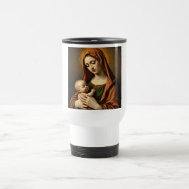 Mãe Mary e Bebê Caneca de viagem Branca