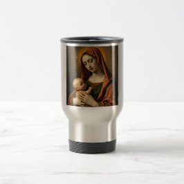 Mãe Mary e Bebê Caneca de viagem de Aço